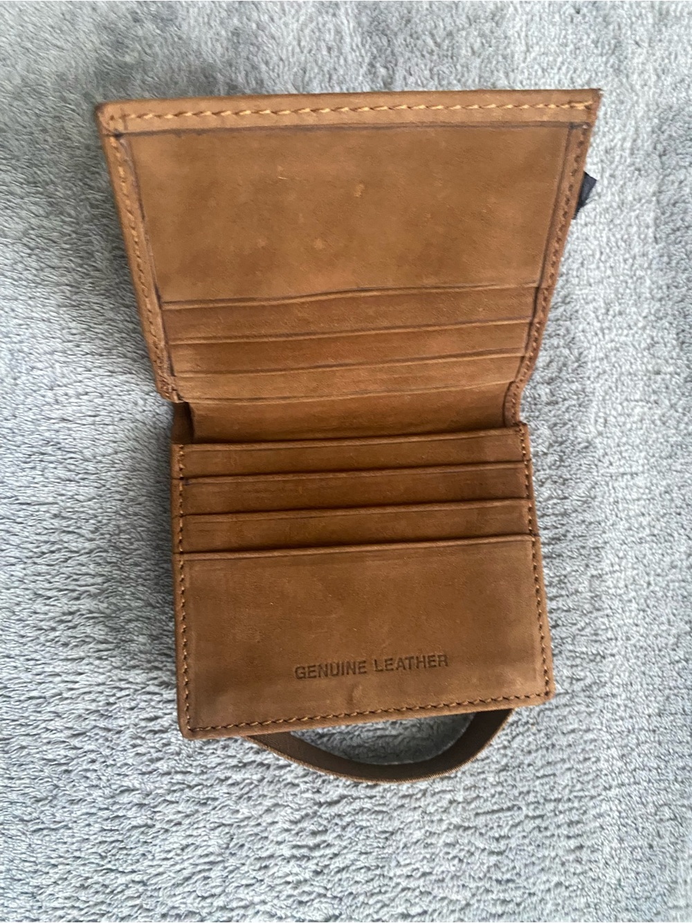 Genuine Leather Brown Minimalist Wallet ID Window